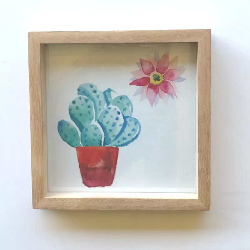 Cuadro con moldura tipo BOX y marco de madera kiri.