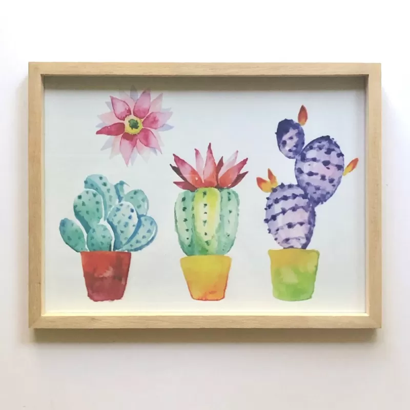 Cuadro con moldura tipo BOX y marco de madera kiri.