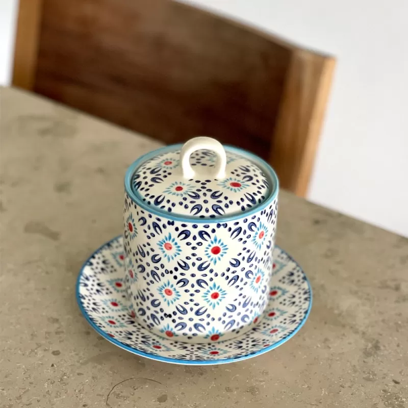 frasco estampado de porcelana de guardado hermetico