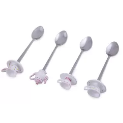 Infusores de té de acero inoxidable y resina pintada a mano.