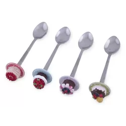Infusores de té de acero inoxidable y resina pintada a mano.