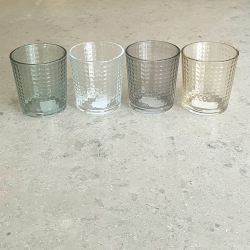 Vaso de Vidrio CUADROS Ambar - ZVACUAM