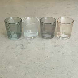 Vaso de Vidrio RAYAS Transparente- ZVARACL