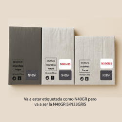 Servilletas Rectangulares Lisas - N40GRIS