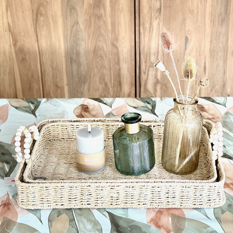 Bandeja Rectangular Set/2 Fibra Natural "CANICAS" - B2CAN