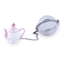 Infusores de té de acero inoxidable y resina pintada a mano.