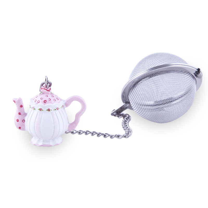 Infusores de té de acero inoxidable y resina pintada a mano.