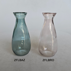 Florero de Vidrio Bajo Azul - ZFLBAZ