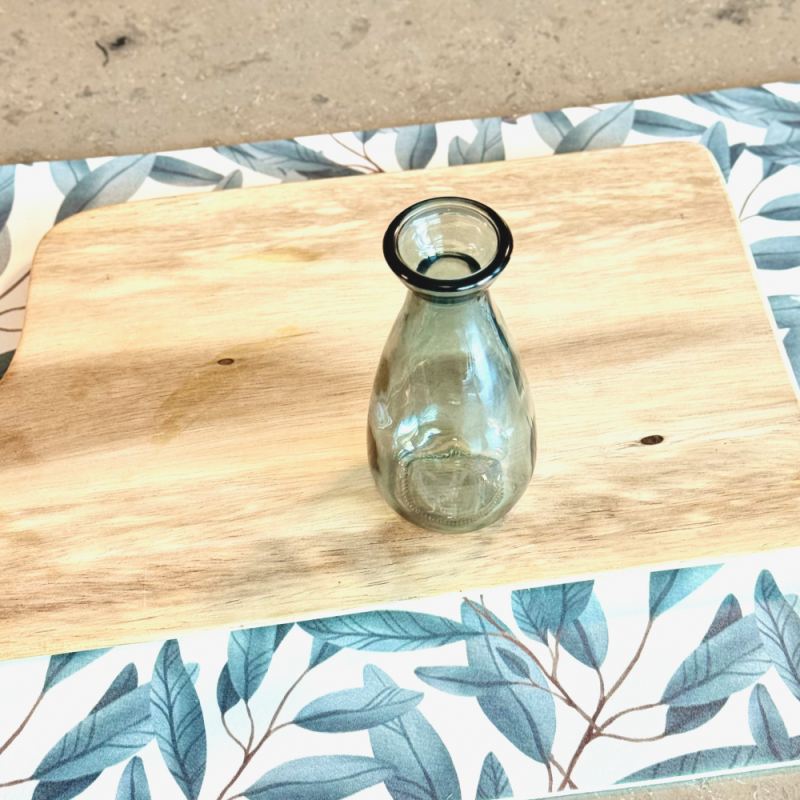 Florero de Vidrio Bajo Azul - ZFLBAZ