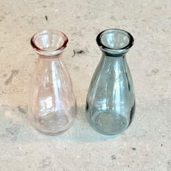 Florero de Vidrio Bajo Azul - ZFLBAZ