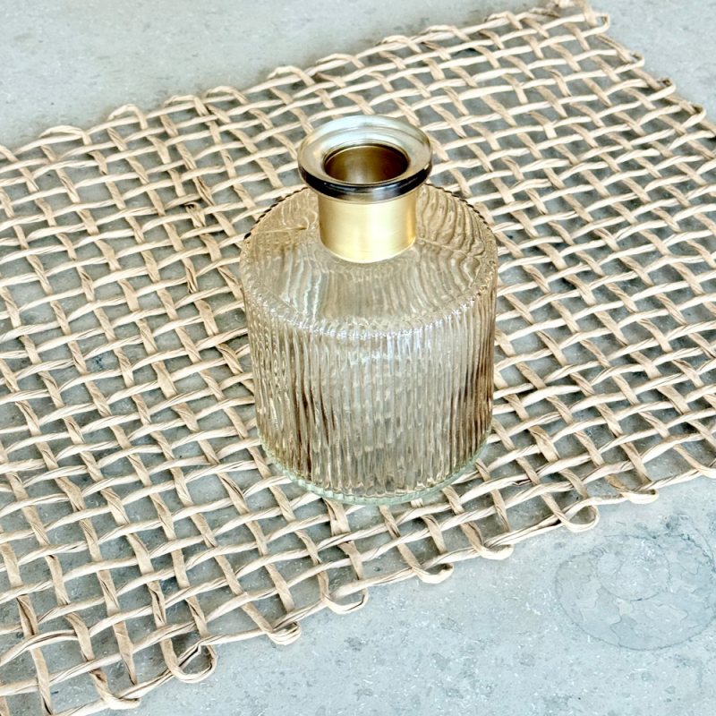 Florero/ Difusor Champagne Líneas Rectas con anillo "Oro" - ZOROLICH