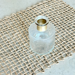 Florero/ Difusor Transparente Líneas Rectas con anillo "Oro" - ZOROLICL