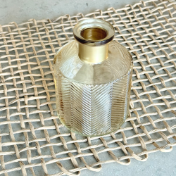 Florero/ Difusor Champagne Líneas Oblicuas con anillo "Oro" - ZOROCH