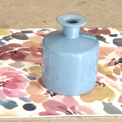Florero Liso Bajo Azul - ZLIBAAZ