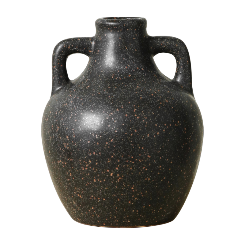 Florero "Glaze" tipo Vasija Negro - FGLAVASNE
