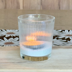 Vaso / Fanal de Vidrio RAYAS Transparente- ZVARACL