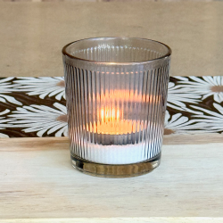 Vaso / Fanal de Vidrio RAYAS Gris - ZVARAGR