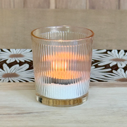 Vaso / Fanal de Vidrio RAYAS Ambar- ZVARAAM