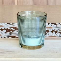 Vaso / Fanal de Vidrio RAYAS Verde - ZVARAVE