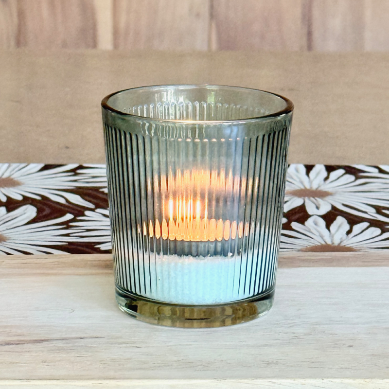 Vaso / Fanal de Vidrio RAYAS Verde - ZVARAVE