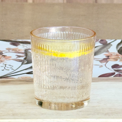 Vaso / Fanal de Vidrio RAYAS Ambar- ZVARAAM