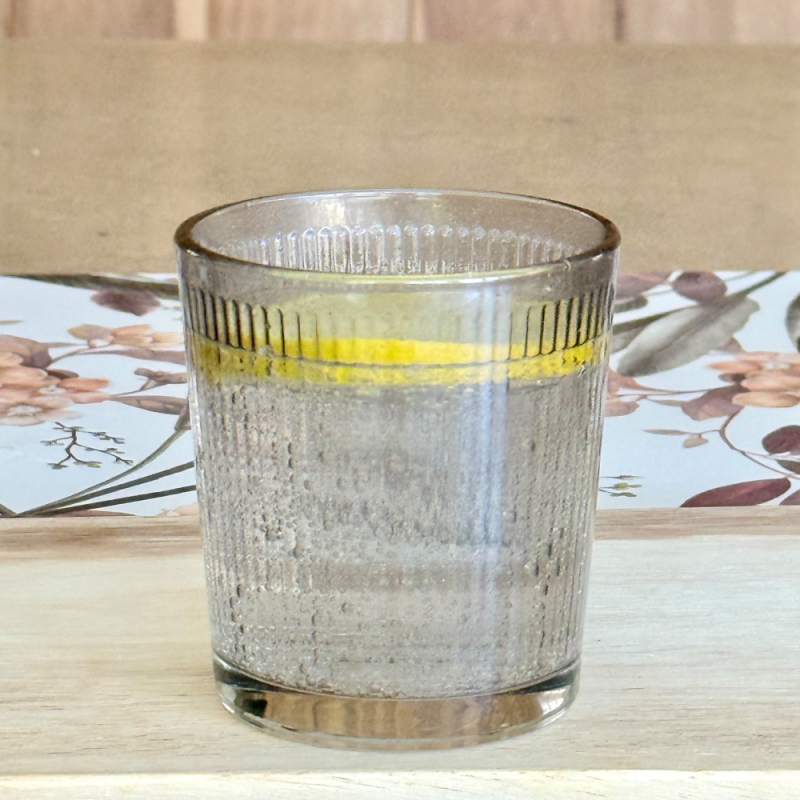 Vaso / Fanal de Vidrio RAYAS Gris - ZVARAGR