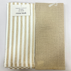 Repasador de Cocina Set/2 Rayas Gruesas Beige - RAGRUBE