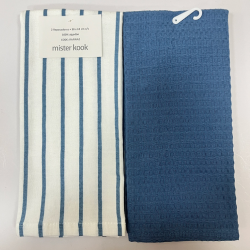 Repasador de Cocina Set/2 Rayas Finas Azul - RAFINAZ