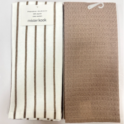 Repasador de Cocina Set/2 Rayas Finas Visón - RAFINVI