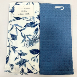 Repasador de Cocina Set/2 Flores Azul - RAFLOAZ