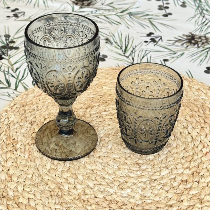 copas labradas de vidrio vintage