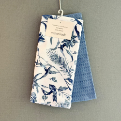 Repasador de Cocina Set/2 Flores Azul - RAFLOAZ