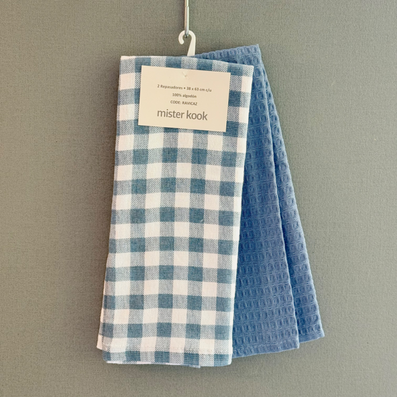 Repasador de Cocina Set/2 Vicky Azul - RAVICAZ