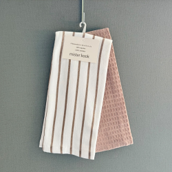 Repasador de Cocina Set/2 Rayas Finas Visón - RAFINVI