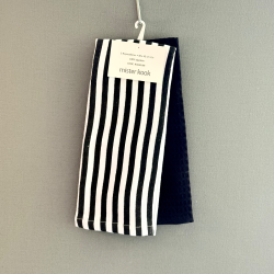 Repasador de Cocina Set/2 Rayas Gruesas Negras - RAGRUNE