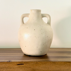 Florero "Glaze" tipo Vasija Crema - FGLAVASCR