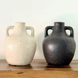 Florero "Glaze" tipo Vasija Negro - FGLAVASNE