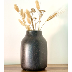 Florero "Glaze" H19 cm Negro - FGLA19NE