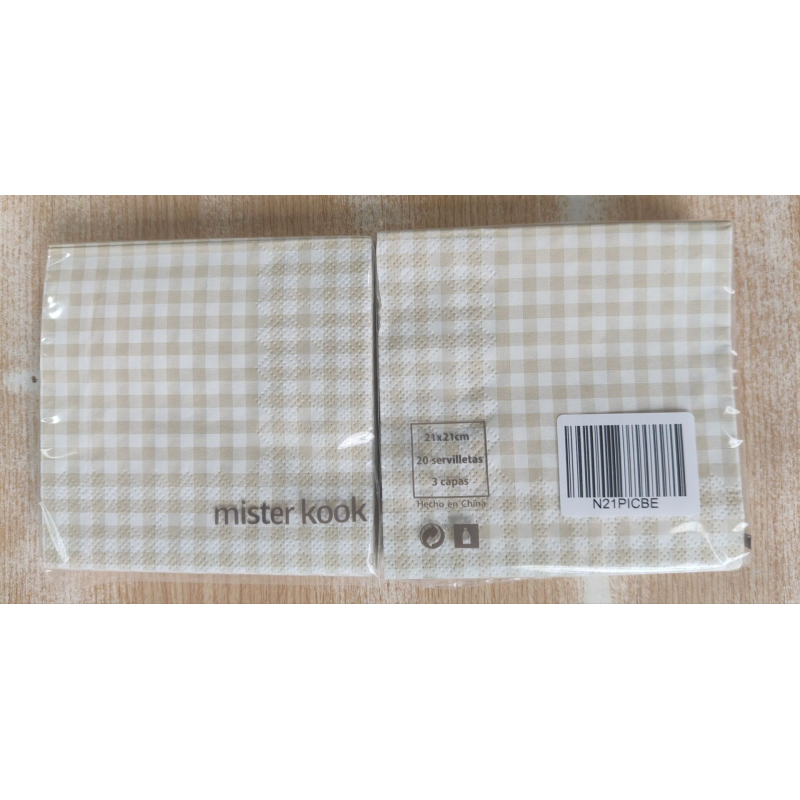 Servilletas Cuadradas 21 x 21 Picnic Beige - N21PICBE