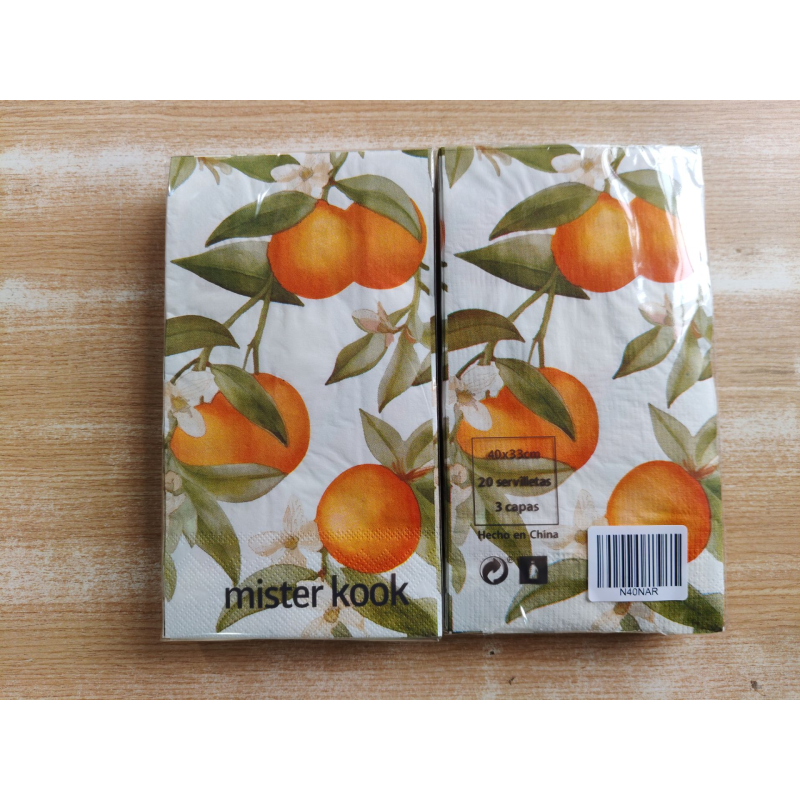 Servilletas Rectangulares 40 x 33 Naranjas - N40NAR