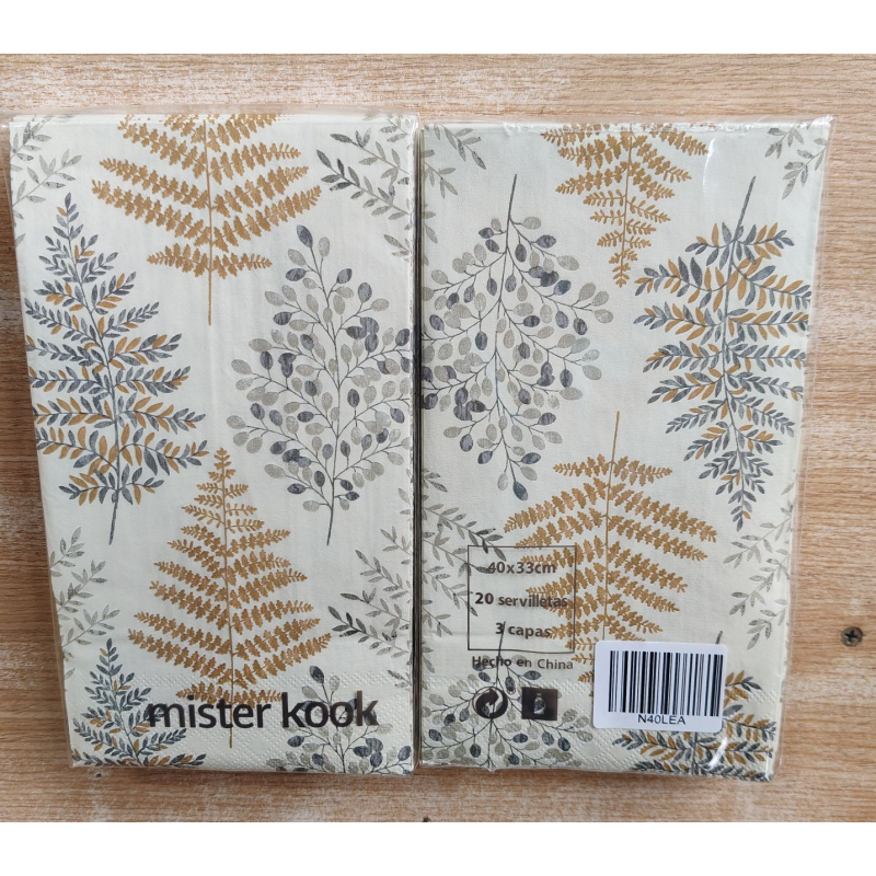 Servilletas Rectangulares 40 x 33 Leaves  - N40LEA