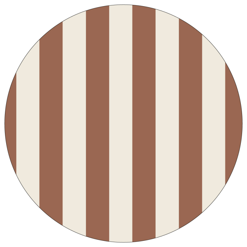 Individual Rayas Terracota y Crema