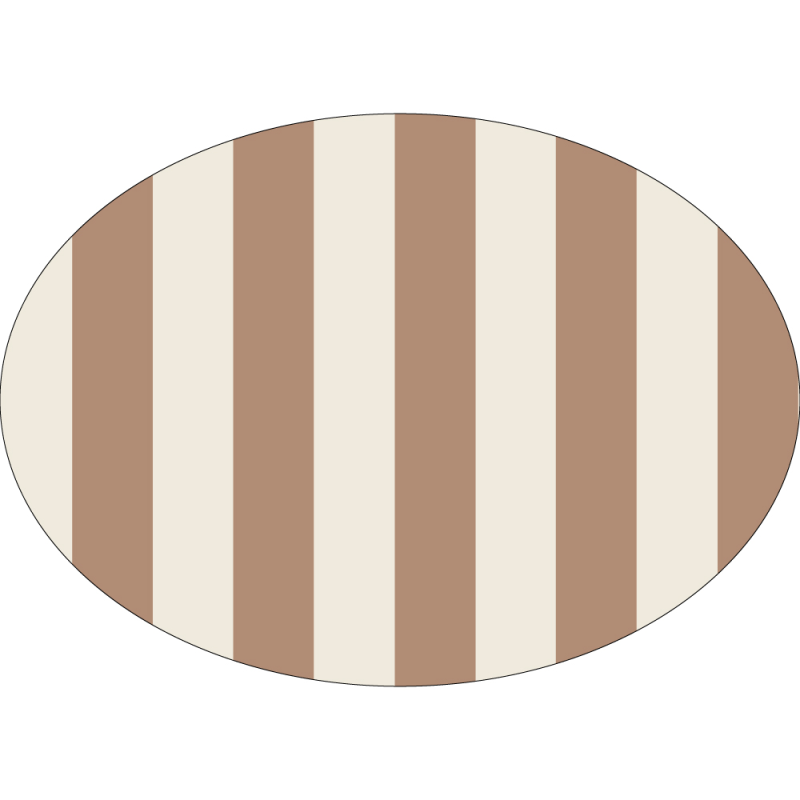 Individual Rayas Terracota y Crema